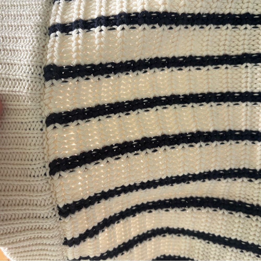 NWT HeySon Crochet Knit Stripe Pencil Skirt Navy/Cream 2XL - Picture 5 of 9